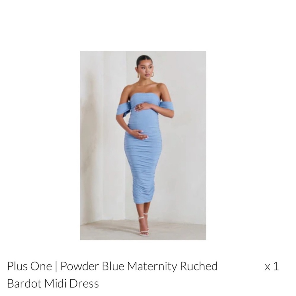 Baby blue maternity dress Club L London